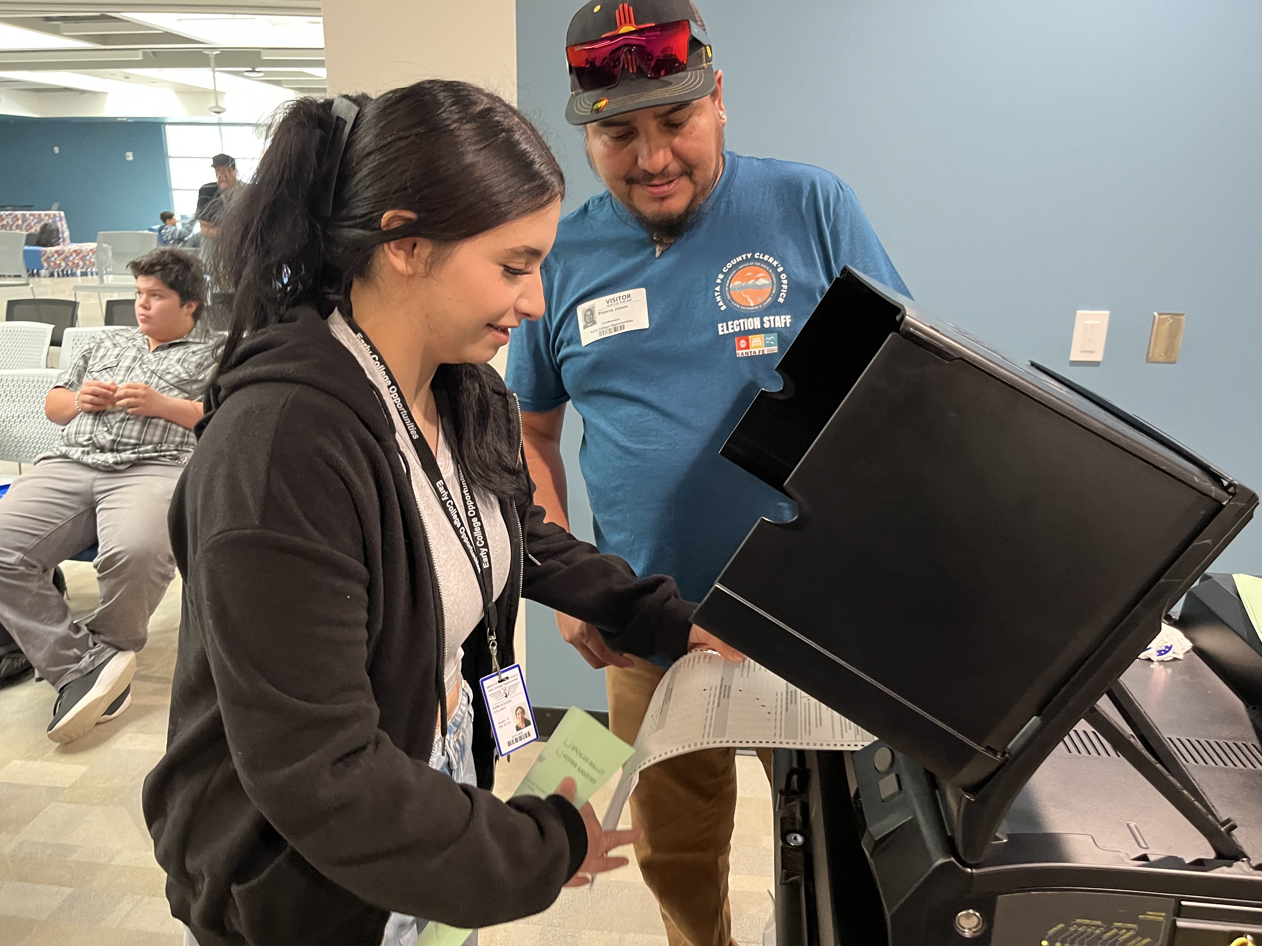 Students participating in a mock election at a #Democracy101 event