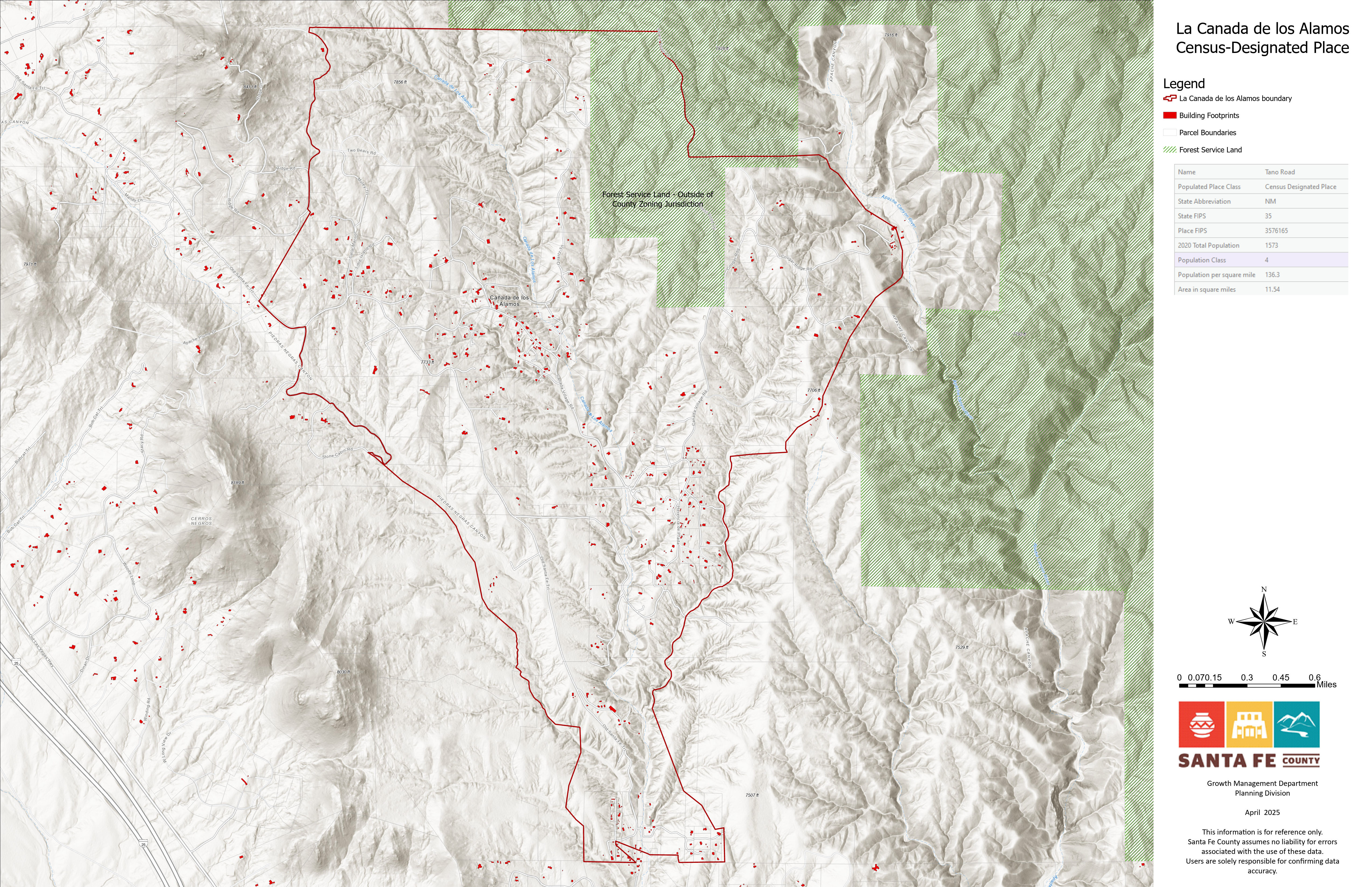 La Canada de los Alamos Planning Area Boundary Map