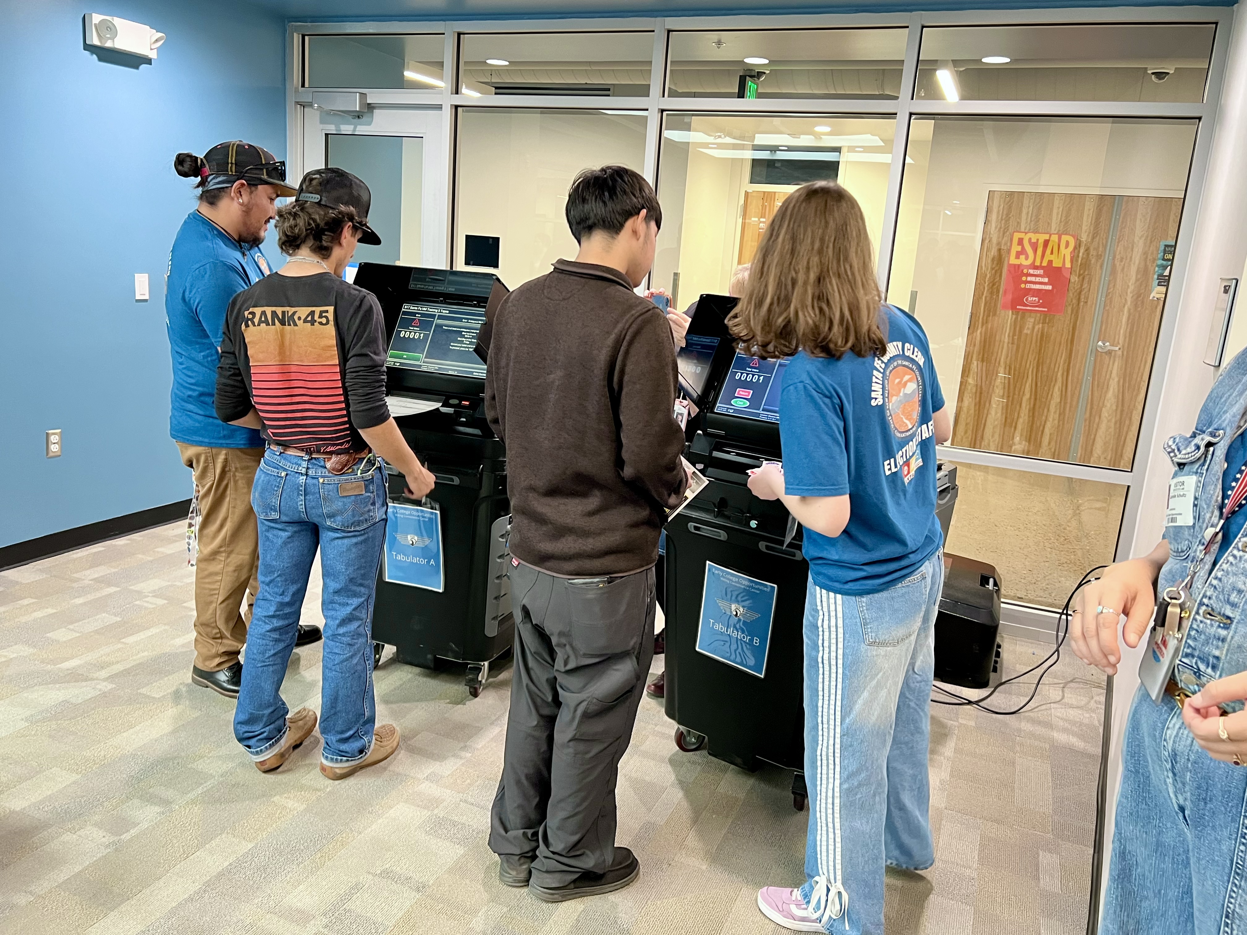 Students casting ballots