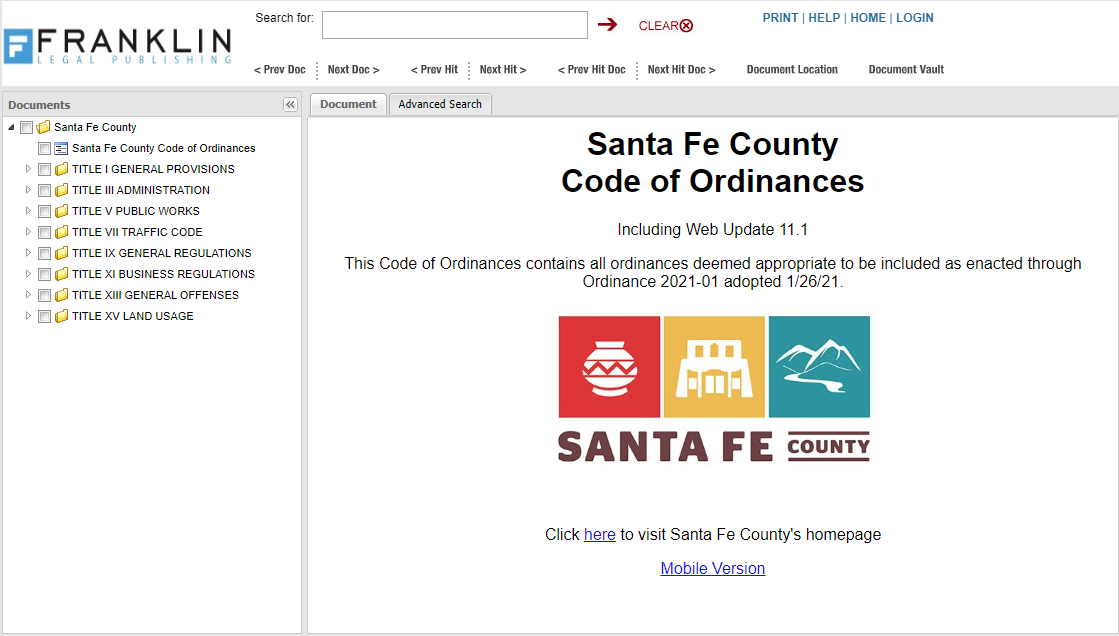 Santa Fe County : Sustainable Land Development Code
